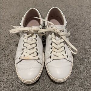 ASH White Leather Studded Sneakers